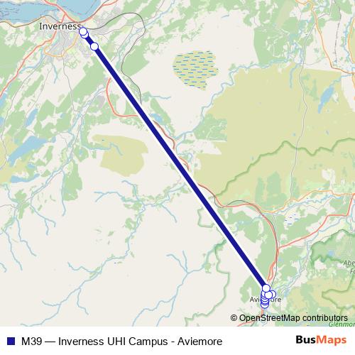 M39 bus Line Map