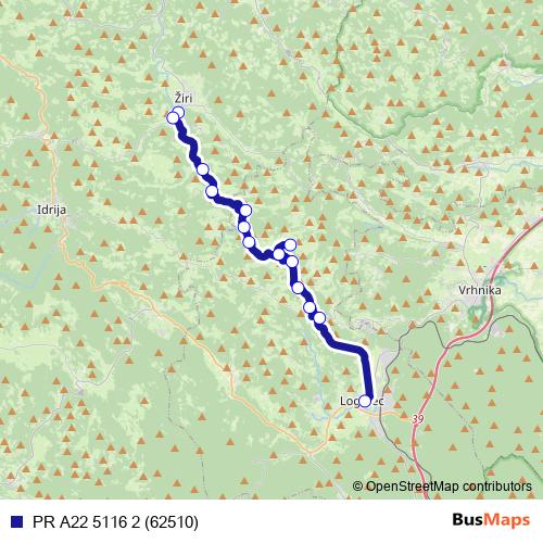 PR A22 5116 2 (62510) bus Line Map