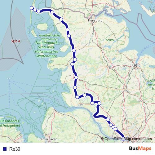 Re30 rail Line Map