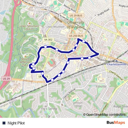 Night Pilot bus Line Map