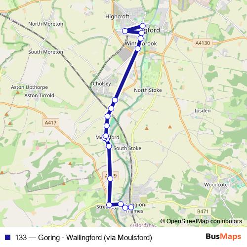 133 bus Line Map