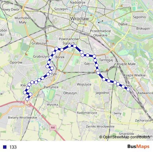 133 bus Line Map