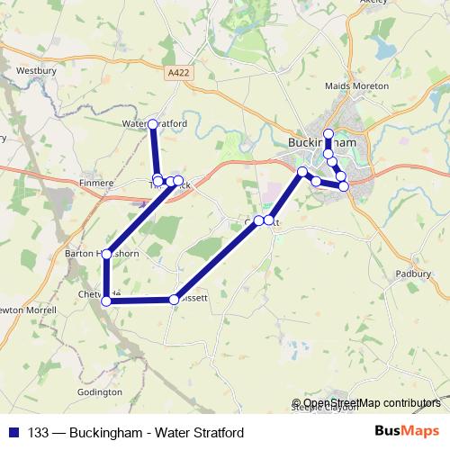 133 bus Line Map
