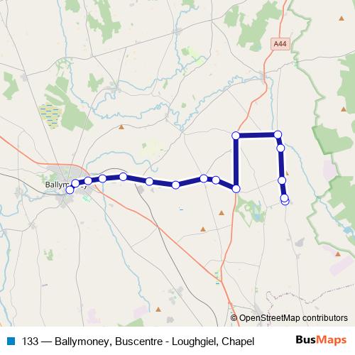 133 bus Line Map
