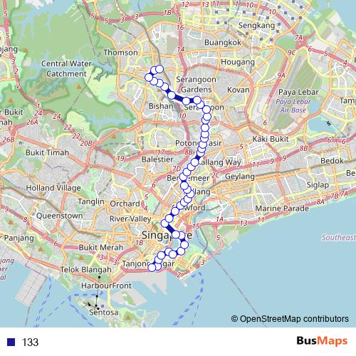 133 bus Line Map