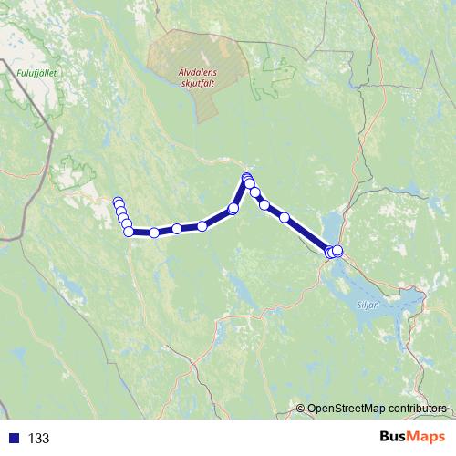 133 bus Line Map