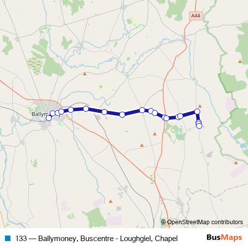 133 bus Line Map