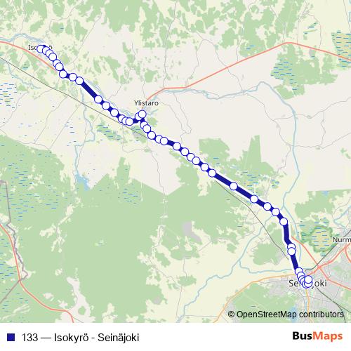 133 bus Line Map