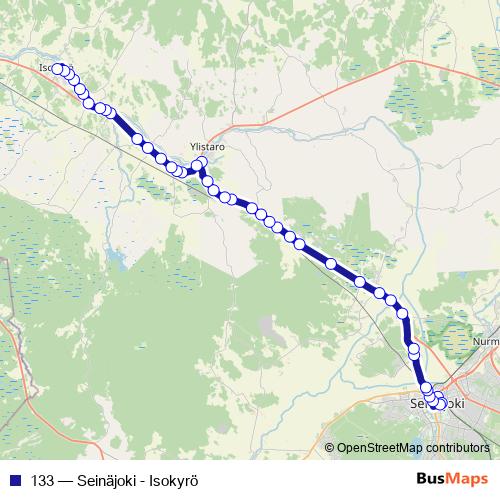 133 bus Line Map