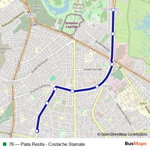 76 trolleybus Line Map