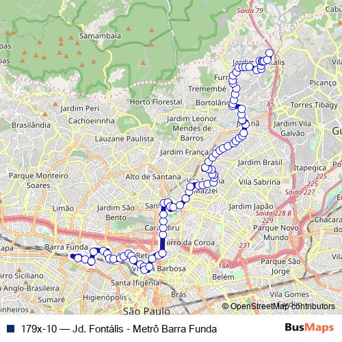 179x-10 bus Line Map