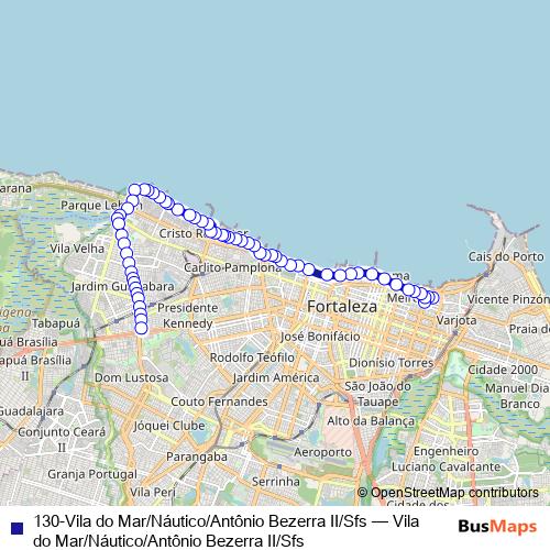 130-Vila do Mar/Náutico/Antônio Bezerra II/Sfs bus Line Map