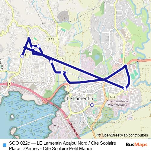 SCO 022c bus Line Map