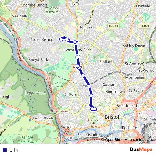 U1n bus Line Map