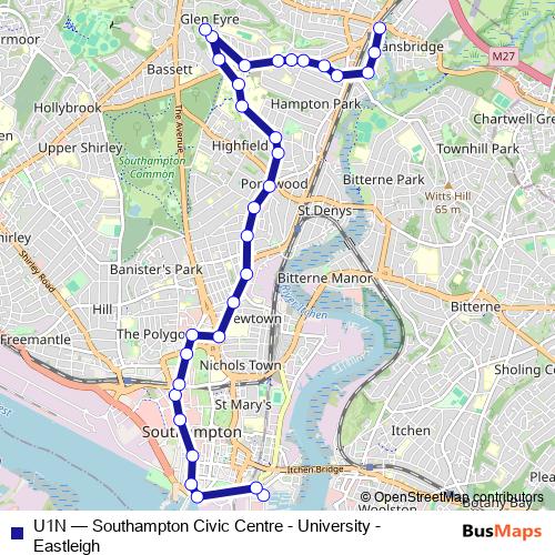 U1N bus Line Map