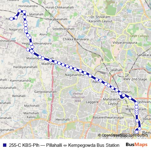 255-C KBS-Plh bus Line Map
