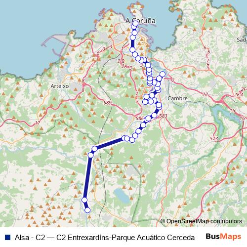Alsa - C2 bus Line Map