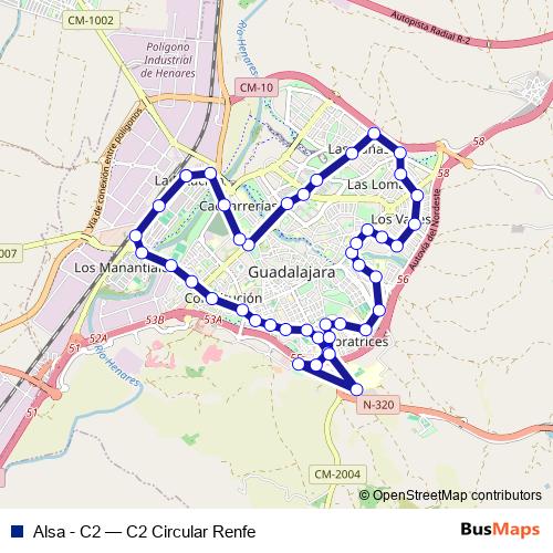 Alsa - C2 bus Line Map