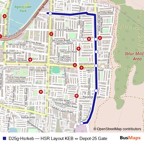 D25g-Hsrkeb bus Line Map