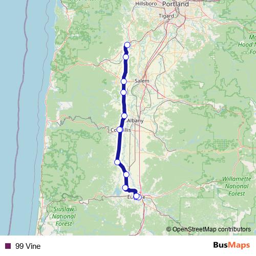99 Vine bus Line Map
