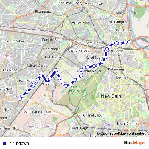 721bdown bus Line Map