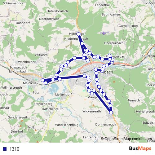 1310 bus Line Map