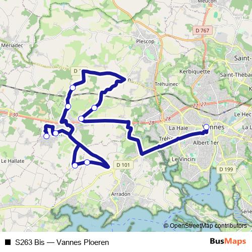S263 Bis bus Line Map