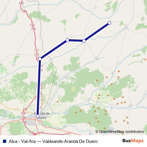 Alsa - Val-Ara bus Line Map