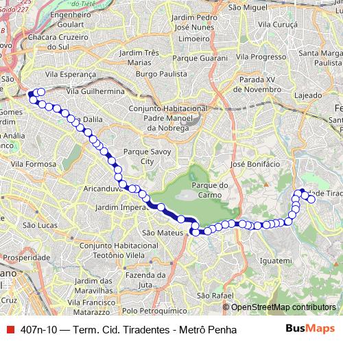 407n-10 bus Line Map
