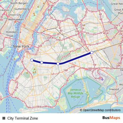 City Terminal Zone rail Line Map