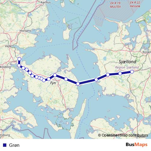 Grøn bus Line Map