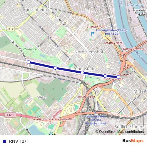 RNV 1071 bus Line Map