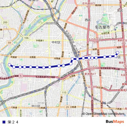 栄２４ bus Line Map