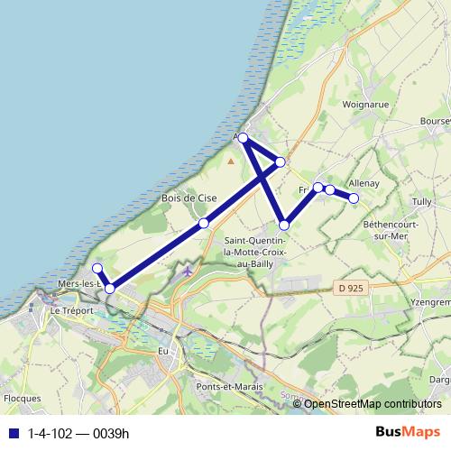 1-4-102 bus Line Map