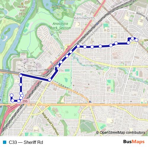 C33 bus Line Map