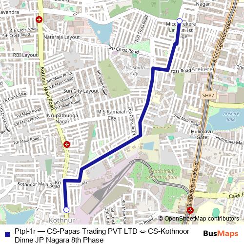 Ptpl-1r bus Line Map