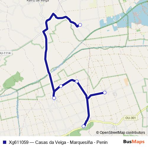 Xg611059 bus Line Map