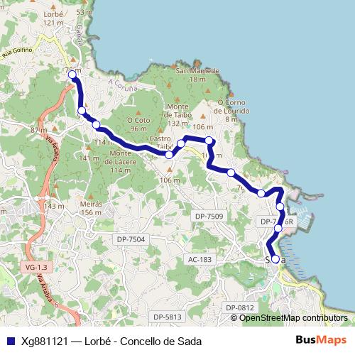 Xg881121 bus Line Map