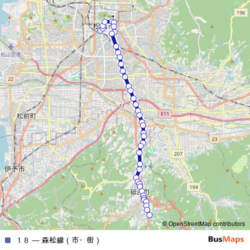 １８ bus Line Map