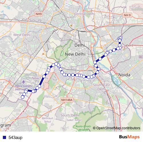 543aup bus Line Map