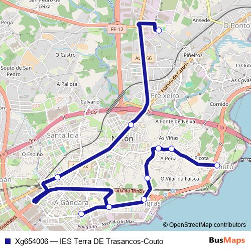 Xg654006 bus Line Map