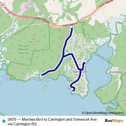 S670 bus Line Map
