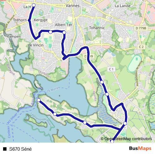 S670 Séné bus Line Map