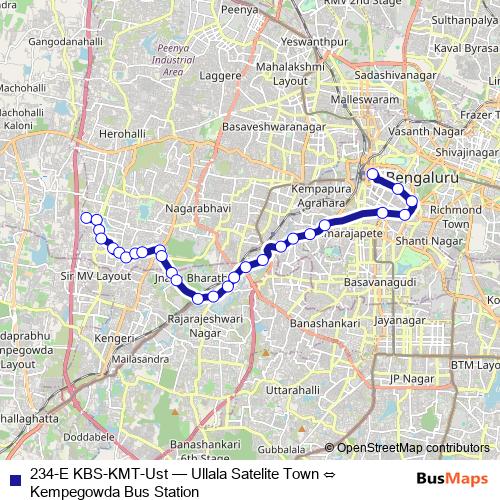 234-E KBS-KMT-Ust bus Line Map