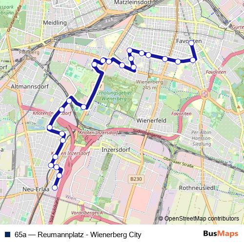 65a bus Line Map
