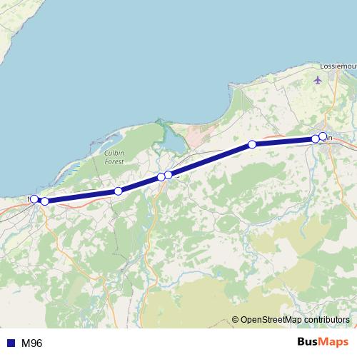 M96 bus Line Map