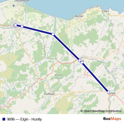 M96 bus Line Map
