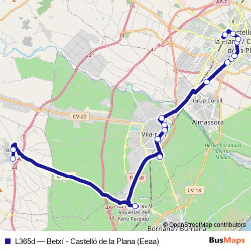 L365d bus Line Map