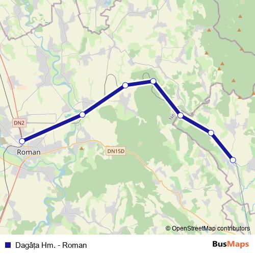 Dagâţa Hm. - Roman rail Line Map