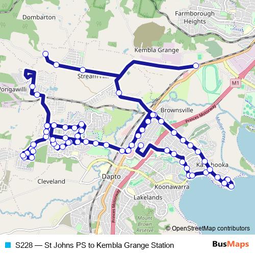 S228 bus Line Map